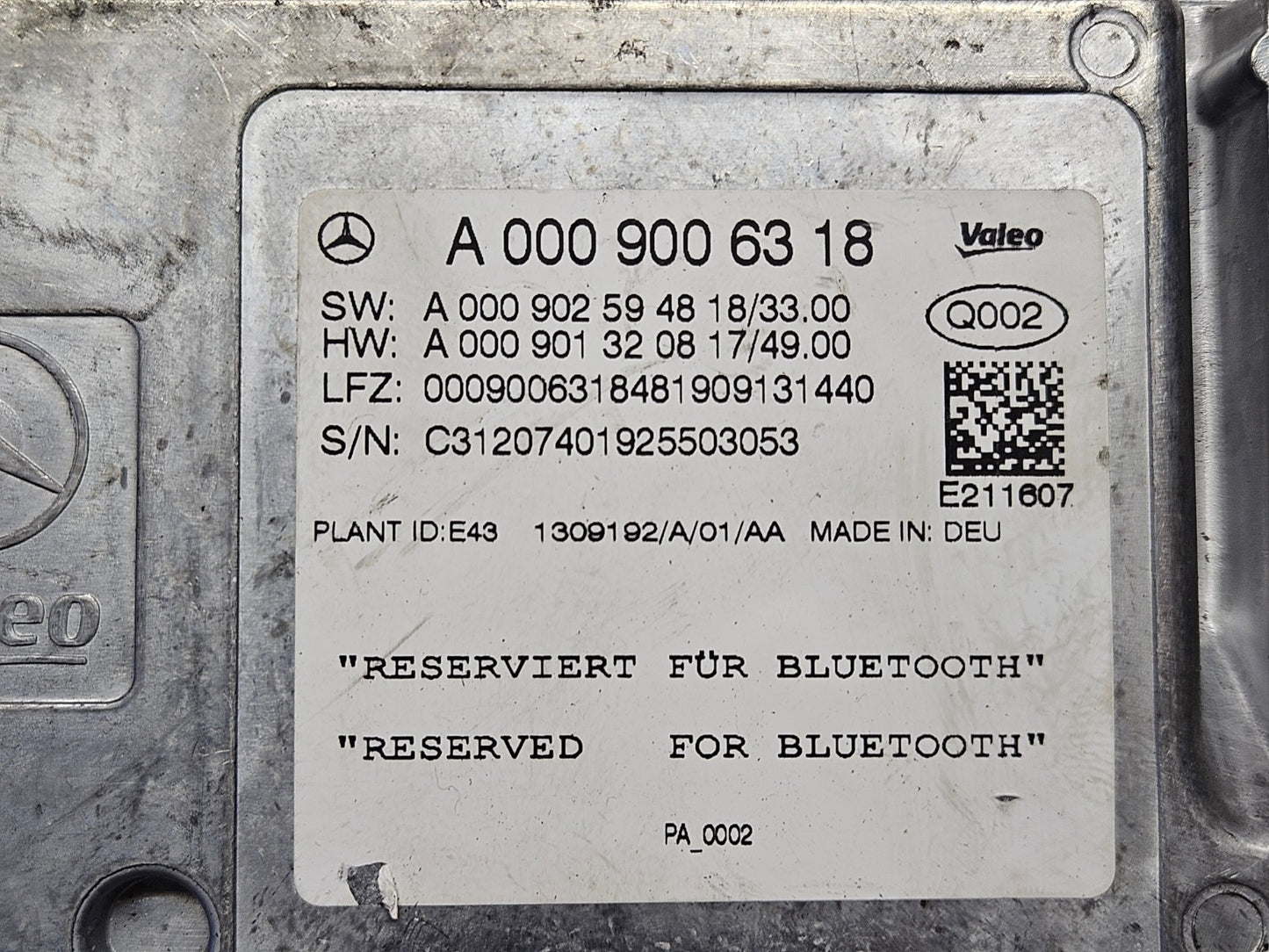 Mercedes Modul Steuergerät A 0009006318 A 0009013208 ♻️