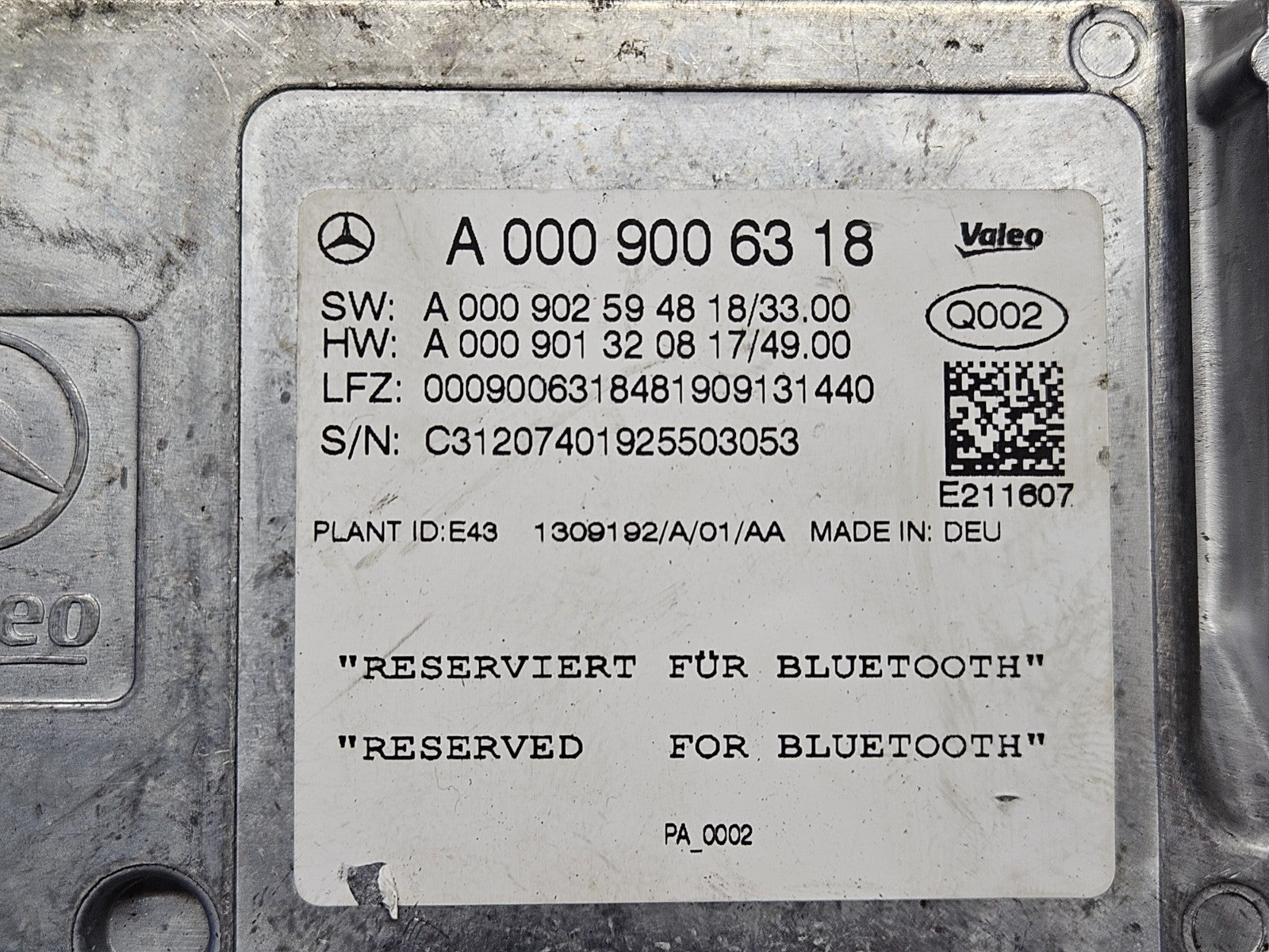 Mercedes Modul Steuergerät A 0009006318 A 0009013208 ♻️