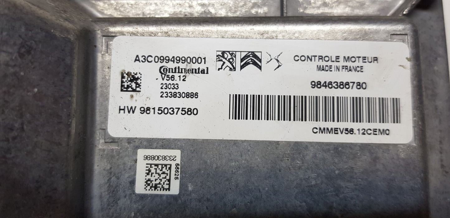 Citroen Motorsteuergerät Steuergerät 9846386780 9815037580 IMMO OFF