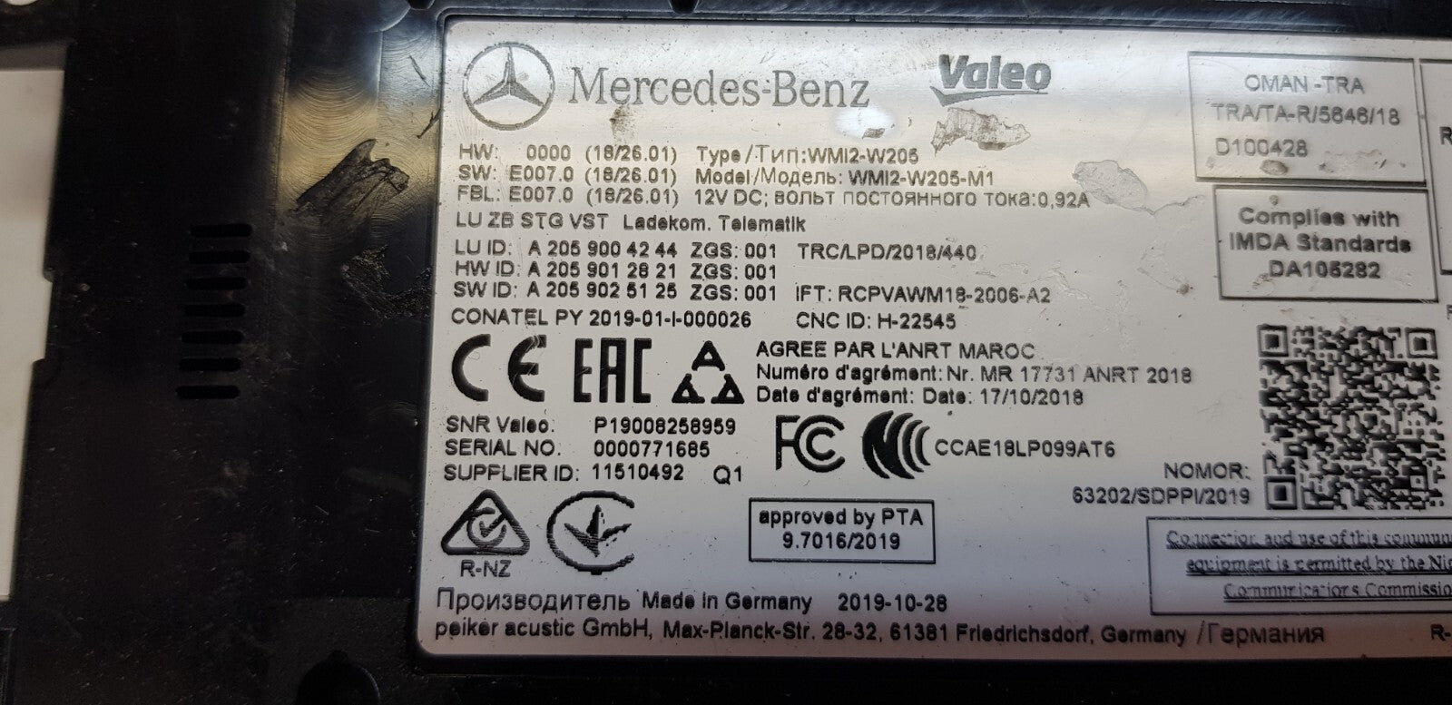 Mercedes W205 X253 Telematiksteuergerät Steuergerät A 2059004244 A 2059012821 ♻️