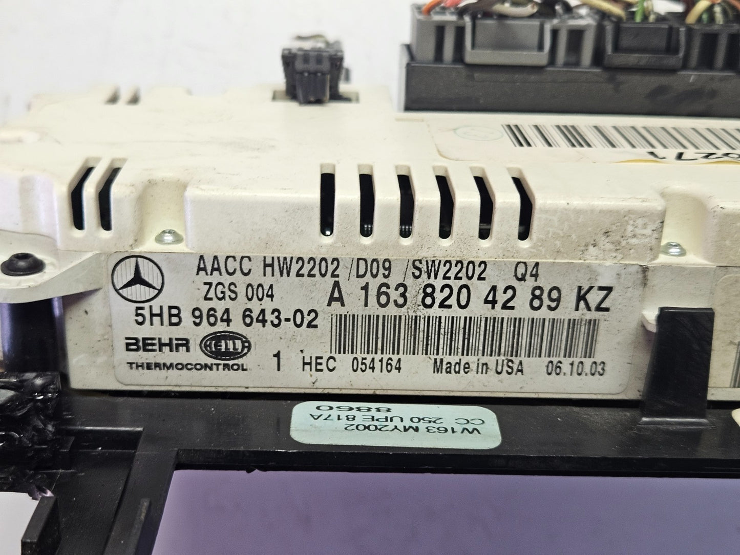 Mercedes ML W163 Klima Klimabedienteil Heizung A 1638204289 ♻️