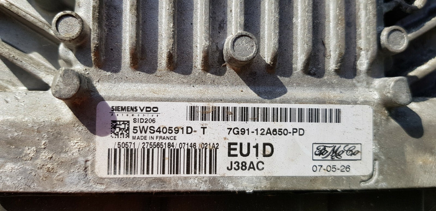 Ford Motorsteuergerät Steuergerät 7G91-12A650-PD 5WS40591D-T PLUG&PLAY