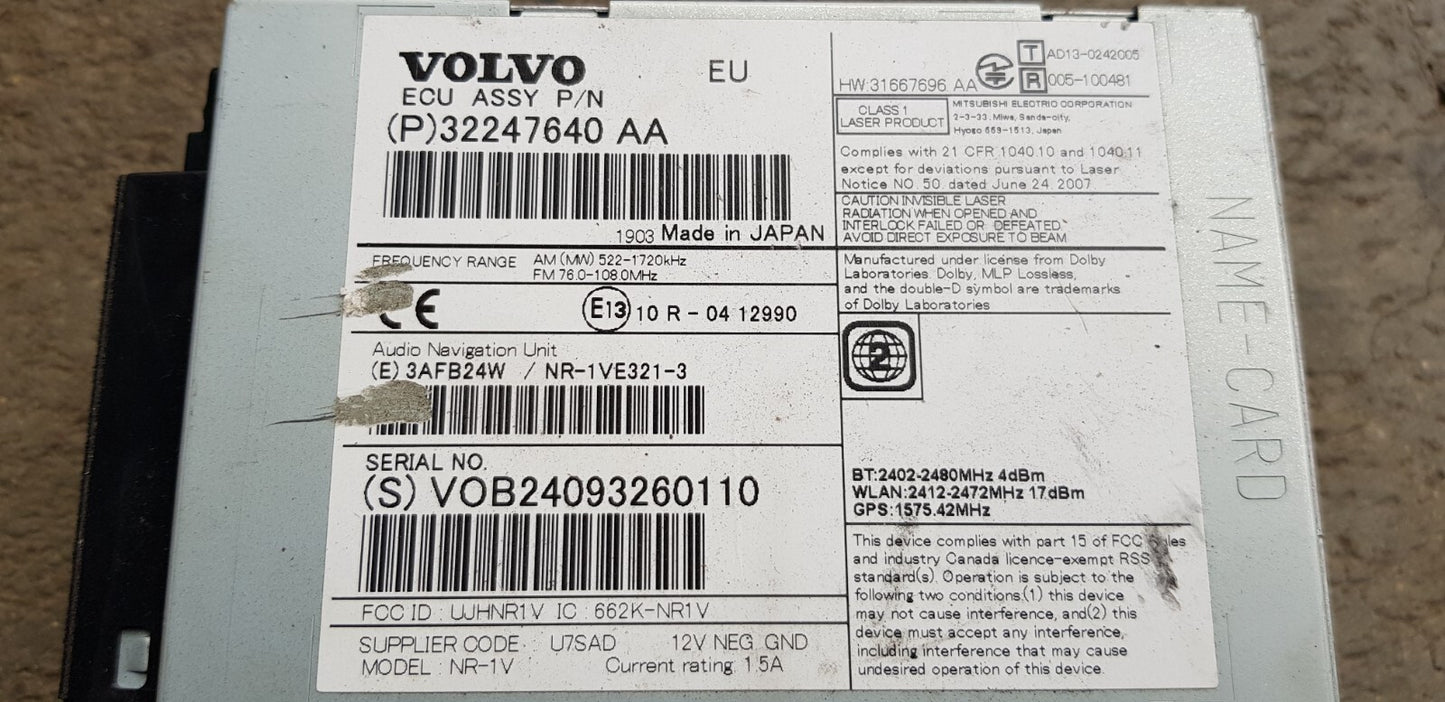 Volvo V40 Headunit Navigationssystem ASSY 32247640AA