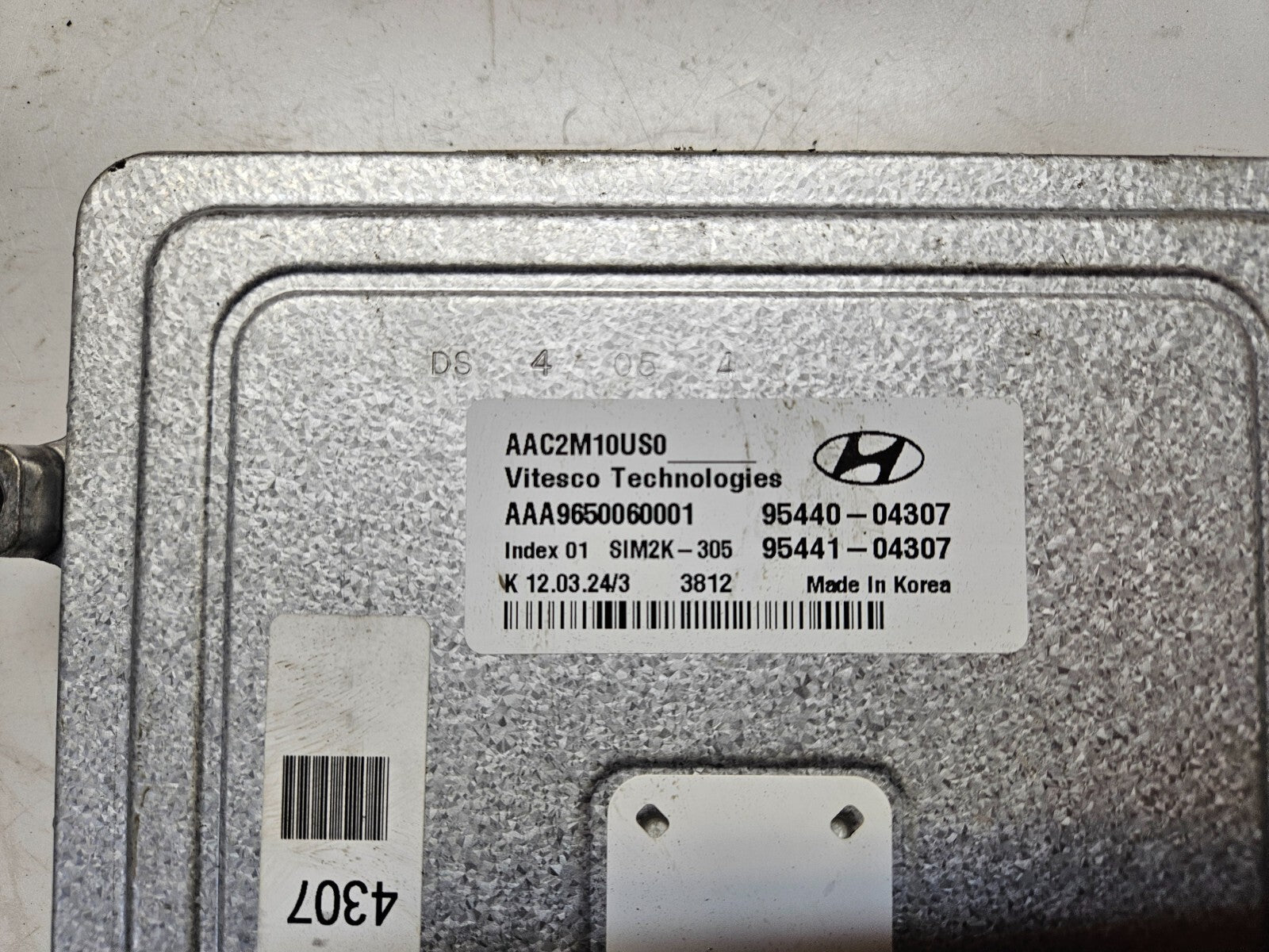 Hyundai i10 Motorsteuergerät Steuergerät 95440-04307 95441-04307 SIM2K-305 ♻️