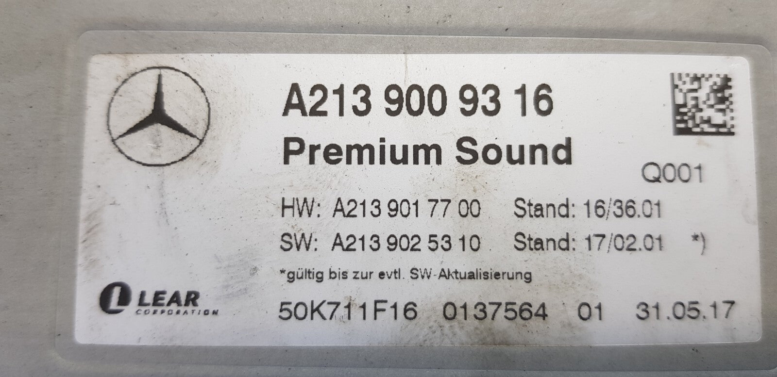 Mercedes W213 Verstärker Premium Sound A 2139009316 A 2139017700