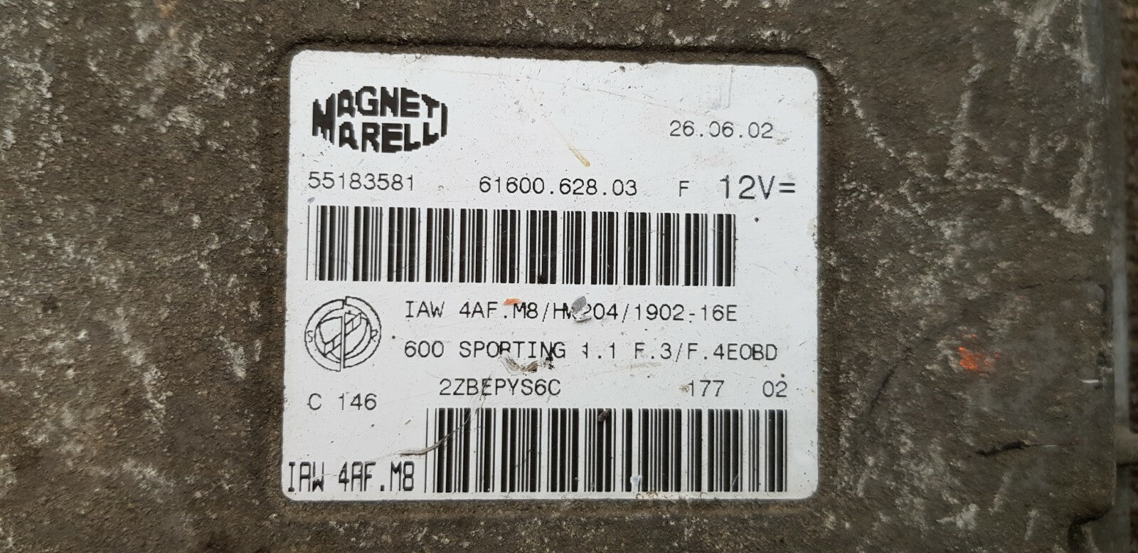 Fiat Motorsteuergerät Steuergerät IAW 4AF.M8 55183581