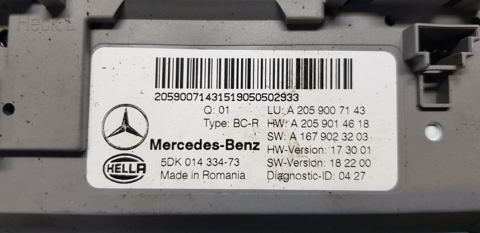 Mercedes C-Klasse W205 SAM Steuergerät A 2059007143 A 2059014618