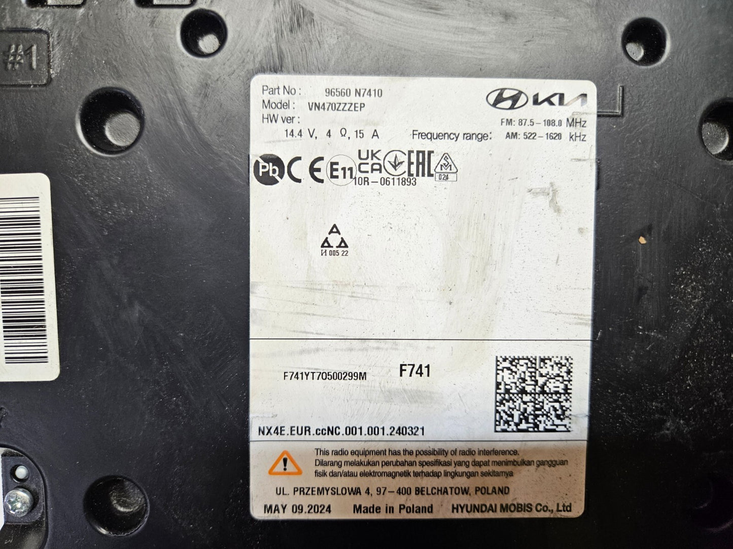 Hyundai Tucson Navigationsgerät Multimedia Headunit 96560 N7410 VN470ZZZEP ♻️