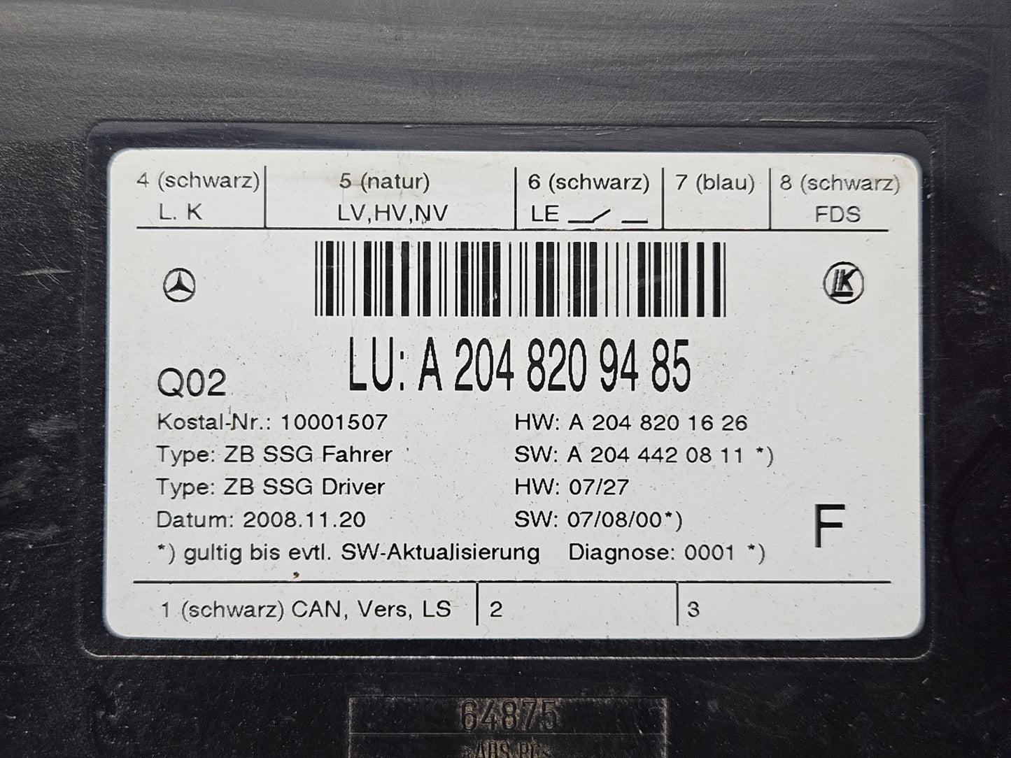 Mercedes C E GLK Sitzsteuergerät Steuergerät A 2048209485 A 2048201626 ♻️