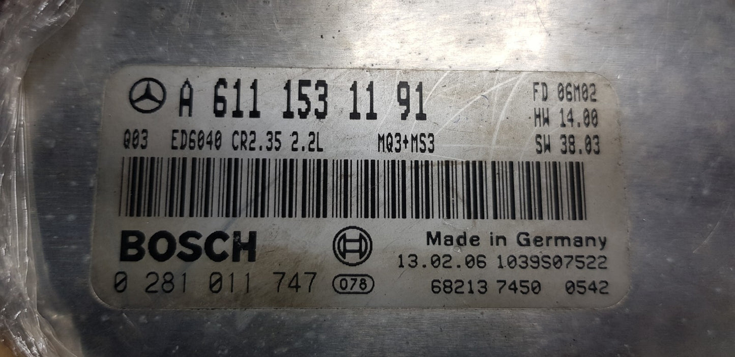 Mercedes Sprinter Motorsteuergerät Steuergerät A 6111531191 0281011747 ♻️