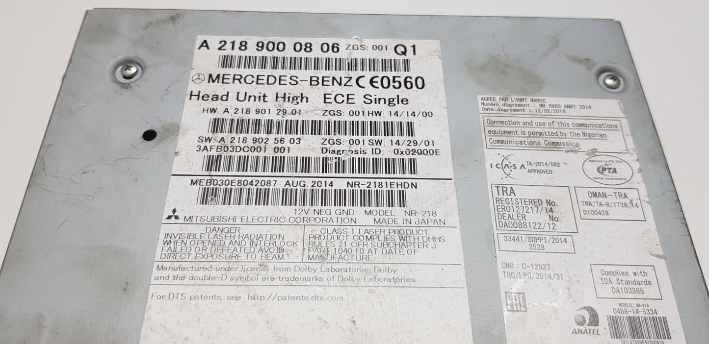 Mercedes W218 Headunit Comand Navigation A 2189000806 A 2189012901 mit PIN Code