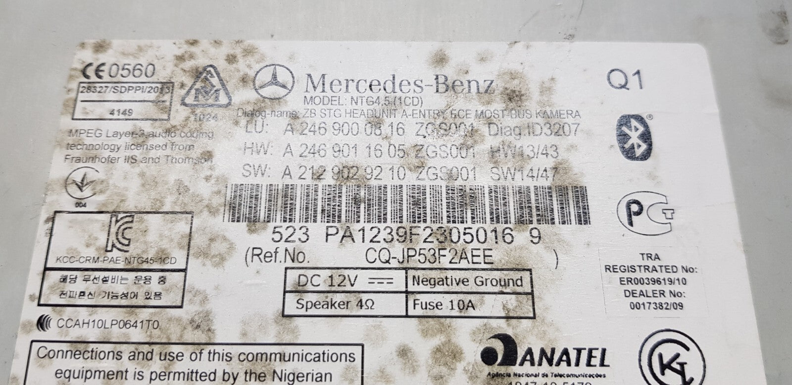 Mercedes Headunit Comand Navigation Radio A 2469000816 mit PIN Code ♻️