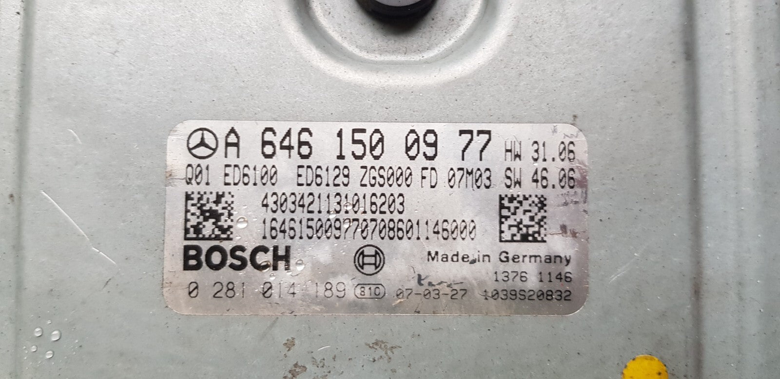 Mercedes W639 Motorsteuergerät A 6461500977 0281014189 zurückgesetzt