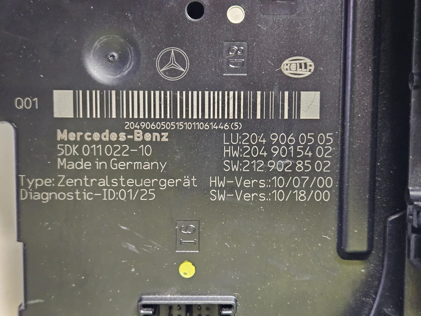Mercedes C-Klasse W204 SAM Steuergerät Sicherungskasten 2049060505 2049015402 ♻️