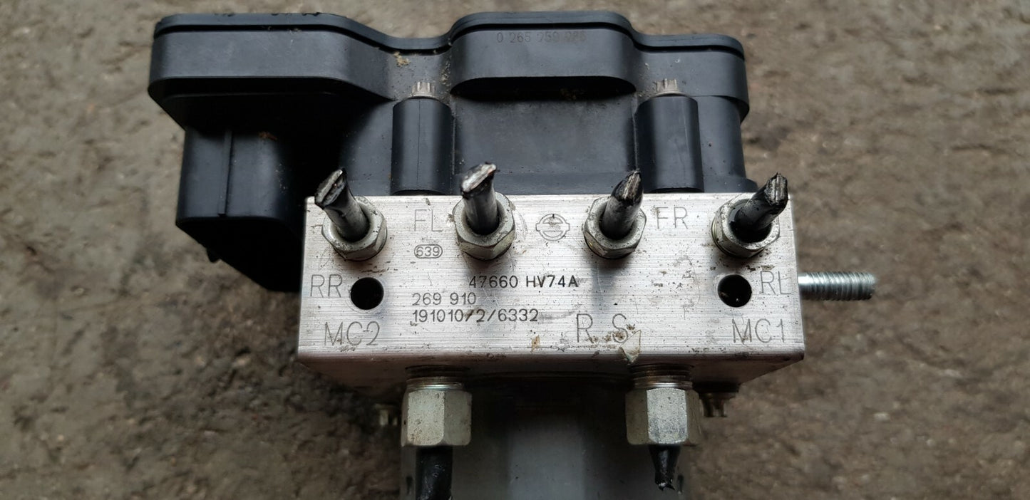 Nissan Qashqai ABS Hydraulikblock Pumpe Steuergerät 47660 HV74A 0265956487
