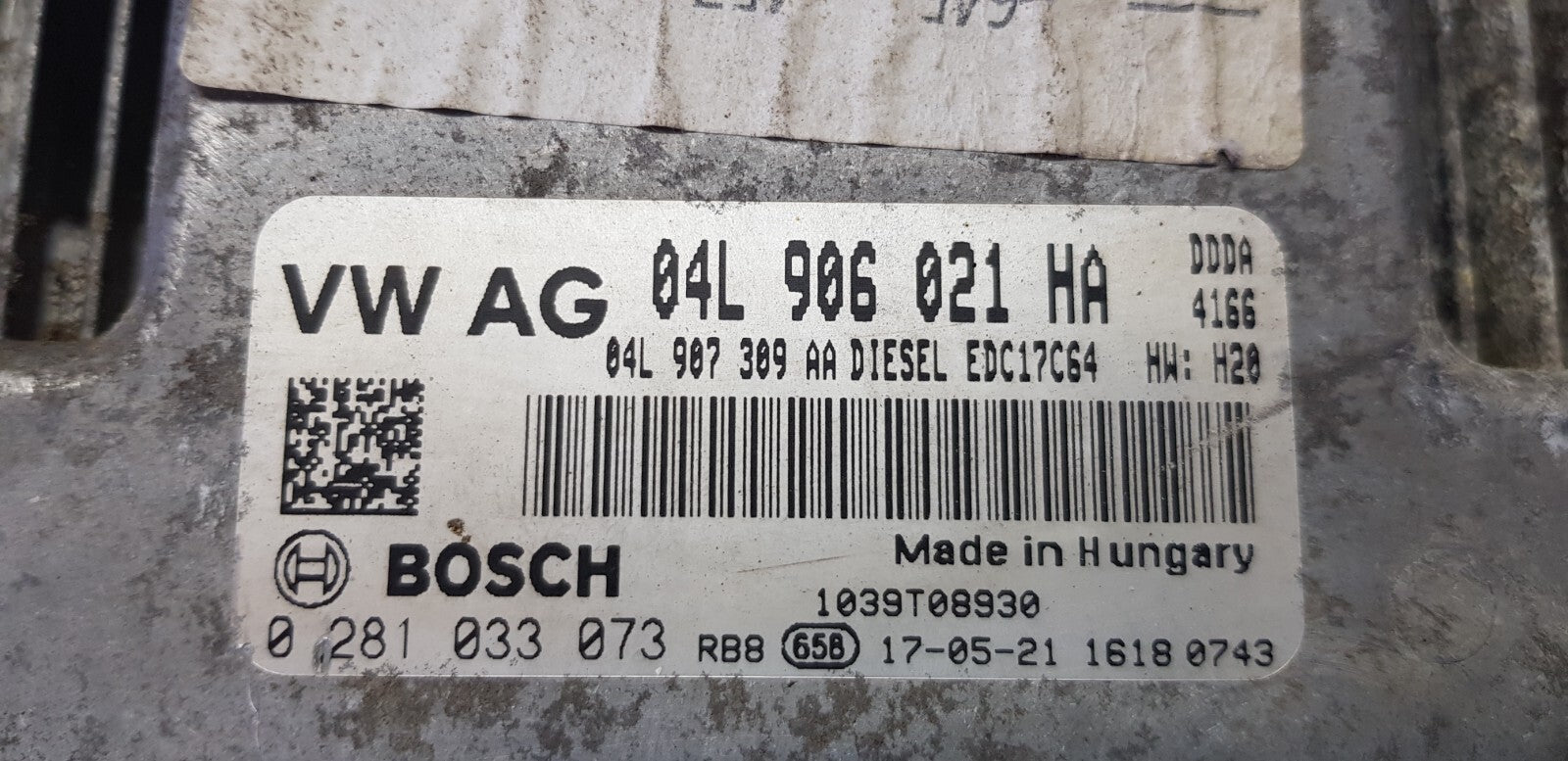 Audi Motorsteuergerät Steuergerät 04L906021HA 0281033073 EDC17C64 PLUG & PLAY