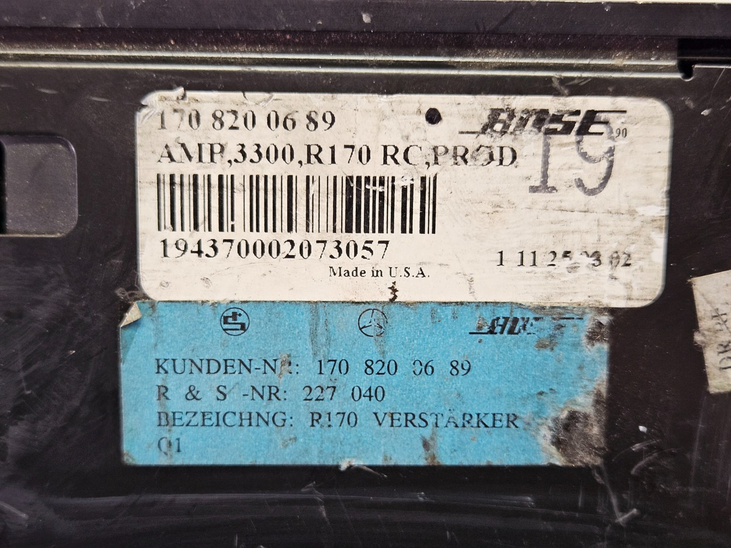 Mercedes SLK R170 Bose Verstärker 1708200689 ♻️