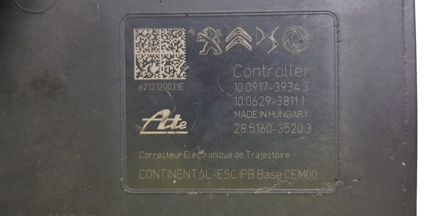 Peugeot Citroen Opel ABS Hydraulikblock Pumpe 9839933880 10.0917-3934.3